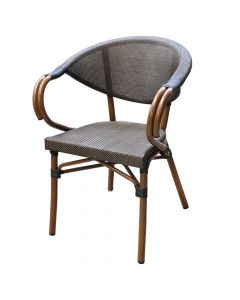 HUGO arm chair, aluminium-textilene, brown, 59x60x81 cm