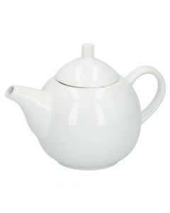 Çajnik me kapak Alpina, qeramikë, e bardhë, 1 Lt / 22x14.5x15.5 cm
