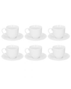 Filxhan kafe me pjata Alpina (PK 6), qeramik, e bardhë, 75 ml