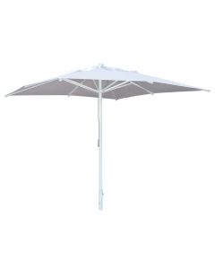 Profesionale umbrella with no wind vent, aluminium/polyester, white, dia 60mm, size 300x300 cm