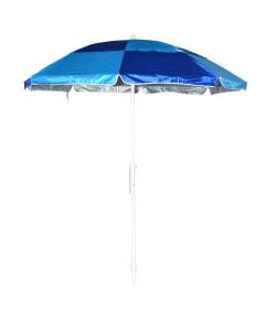 Beach umbrella, metallic/polyester, blue, H220 cm