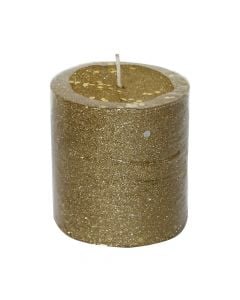 Decorative candle, paraffin, gold, 7x7 cm, 1 pc