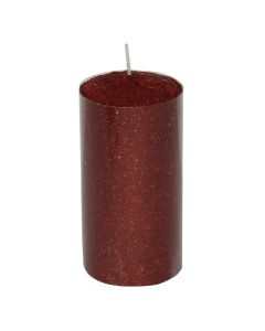 Decorative candle, paraffin, red, 5.5xH 12 cm cm, 1 pc