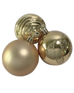 Sferë dekoruese, plastik, flori, Ø6 cm, 3 copë