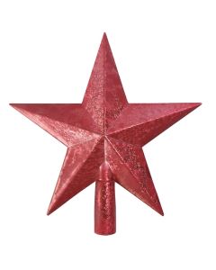 Decorative tree top star, PVC, red, H20 cm