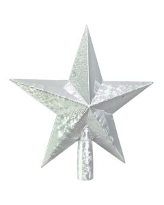 Yll peme dekorues, PVC, argjend, H20 cm