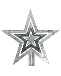 Yll peme dekorues, PVC, argjend, H20 cm