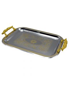 Serving tray, stainless steel, 48x36 cm