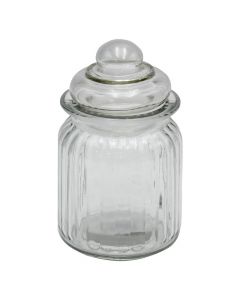 Jar with lid, glass, dia 7.5x12 cm