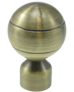Knob for curtain rod, metallic, bronze, dia 16 mm