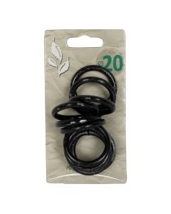 Rings for curtain rods, plastic, black-silver, dia 30 mm