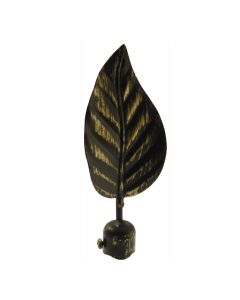 Knob for curtain rods, Foglia Lauro, metallic, black-gold, dia 20 mm