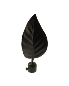 Knob for curtain rods, Foglia Lauro, metallic, black, dia 20 mm