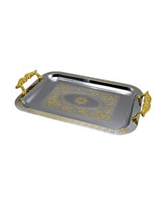 Serving tray, stainless steel, silver, 36x25 cm