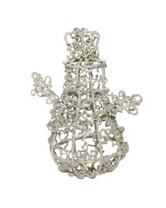 Mini Babagy decor, metallic, white, 10 cm