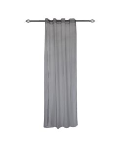 Curtain NOBEL with rings, polyester, grey, 150x260 cm