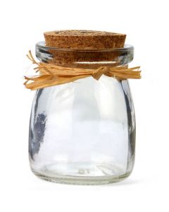 Storage jar, glass, dia 6x7.5 cm