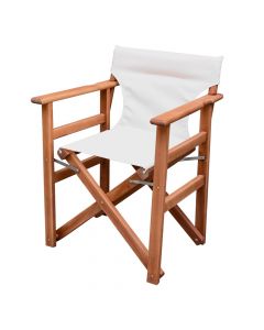 Winged folding chair, natural wood-textile, natural-white, 61x54xH87 cm