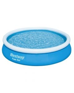 Inflatable circular swimming pool, filter pump, plastic, blue, dia 366x76 cm