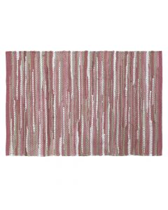 Cotton rug, pink / white shade, 60 x 90 cm