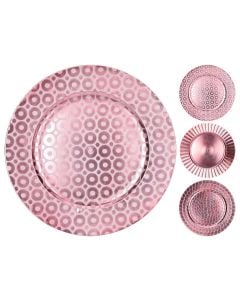 Pjatë dekorative festa, polipropilen, rozë, 33 cm