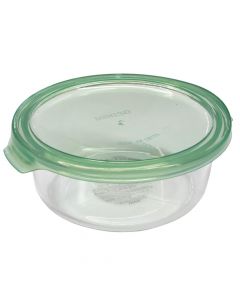 Food container, glass, with plastic lid, 620 ml,