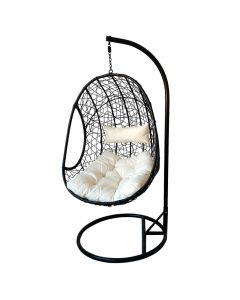 Hanging chair, metallic-knitting ratan, natural color, Dia 105 x H196 cm