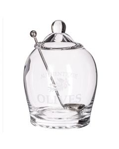 Olive jar, glass, clear, ø9.5 xH14.5 cm, 54 cl