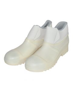 Këpucë plastike me qafa, PVC/çelik , e bardhë, Nr.42