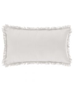 Fringe decorative pillow, ivory