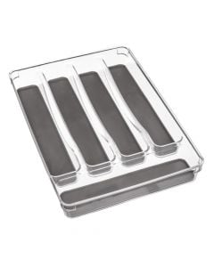 Cutlery holder, pet/tpe, dark grey, 23x32.5xH4.5 cm