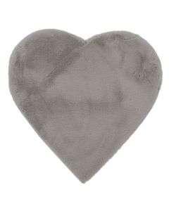 Tapet formë zemre shagi Touch, gri, 90% poliestër / 10% pambuk, 85 x 80 cm