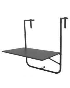 Balcony table, metal construction, black, 60 x 43 cm