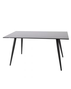 Tavolinë ngrënje, alumin, gri / e zezë, 150 x 80 x 73