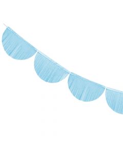 Scalloped fringe garland, paper, 20 cmx3m, blu, 1 piece
