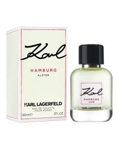 Eau de toilette (EDT) for men, Hamburg Alster, Karl Lagerfeld, glass, 60 ml, green, 1 piece