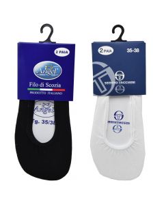 Invisible socks for men, cotton, polyamide and elastane, standard, miscellaneous, 2 pairs