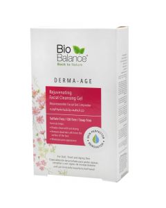 Xhel për pastrimin e fytyrës, me efekt rigjenerues, Derma-Age™, Bio Balance, plastikë, 250 ml, e bardhë dhe rozë, 1 copë