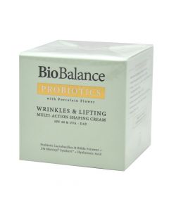 Krem rigjenerues për trajtimin e lëkurës gjatë ditës, Wrinkles & Lifting, Probiotics, Bio Balance, qelq, 50 ml, e gjelbër pastel, 1 copë