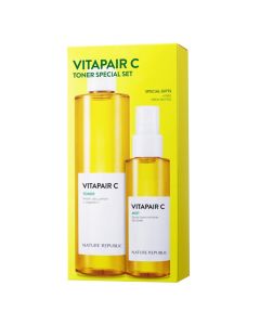 Set toner për lëkurën e fytyrës dhe shishe spray, VitaPair C, Nature Republic, plastikë, 300 ml, e verdhë, 2 copë