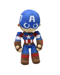 Lodër pellushi Captain America për fëmijë, Marvel, Miniso, poliestër sintetike, 36 cm, e kuqe dhe blu, 1 copë