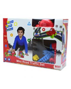 Set me kuba formues dhe makinë lodër, për fëmijë, Best Toys, plastikë, 11x37x27 cm, mikse, 60 copë