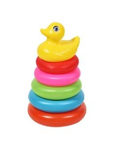 Lodër me unaza hekzagonale për fëmijë, Kiki, plastikë, 19x21x16 cm, mikse, 24 copë