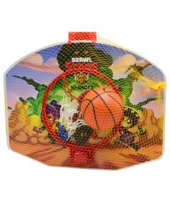Set me top dhe kosh basketbolli, plastikë ABS, klorur polivinili (PVC) dhe polipropilen, 15x42x36 cm, mikse, 3 copë