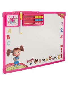Tabelë magnetike vizatimi për fëmijë, Masha & the Bear, plastikë dhe alumin, 38x42x2.5 cm, rozë, 4 copë