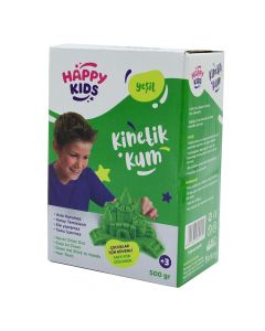 Rërë kinetike për fëmijë, Happy Kids, rërë kinetike, 6x10x14 cm, 500 g, e gjelbër, 1 copë