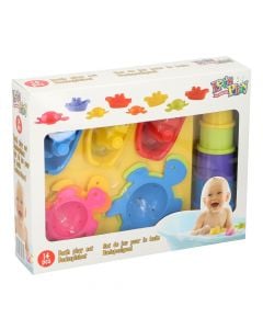 Set with toys to play during bath time, Let's Play, plastic, 14 cm, assorted, 14 pieces