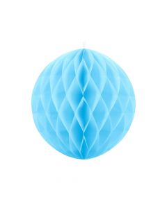 Honeycomb ball, paper, 10 cm, sky-blue, 1 piece