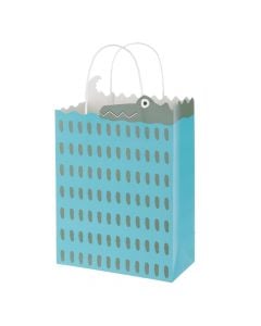 Gift bag, Crocodile, Miniso, paper, 20.2x25.4x10 cm, turquoise, 1 piece