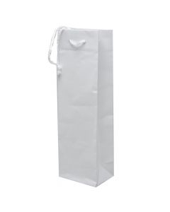 Gift bag for wine bottles, paper, 35 cm, white, 1 piece